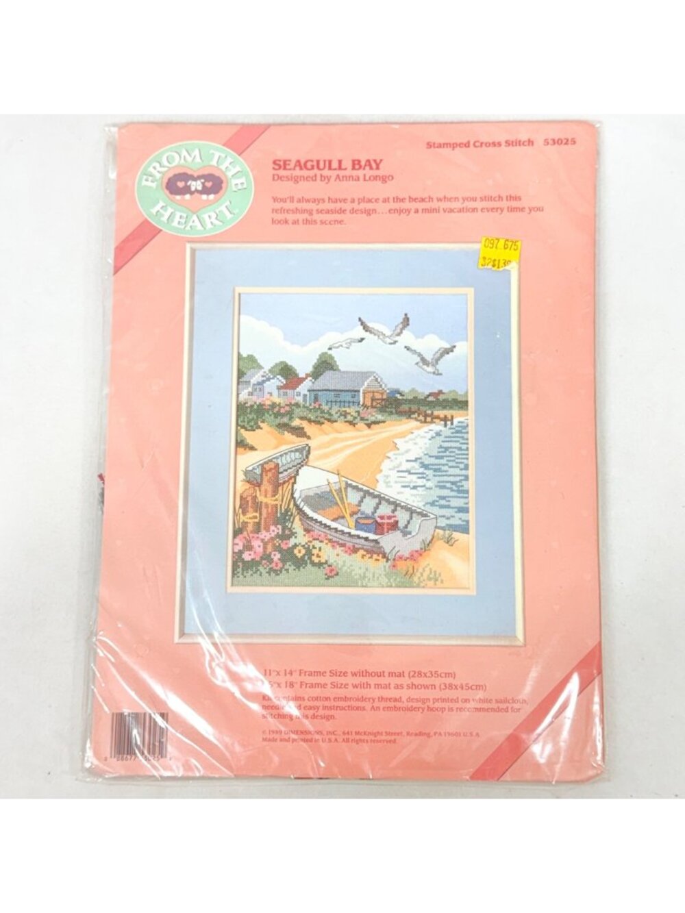 Vintage Dimensions Seagull Bay Stamped Cross Stitch Kit New/Sealed (1989)